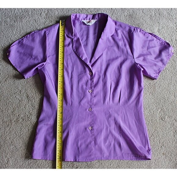 Vintage 1970s Casual Corner Button Front Blouse - Lavender - Med/Large - Picture 6 of 10